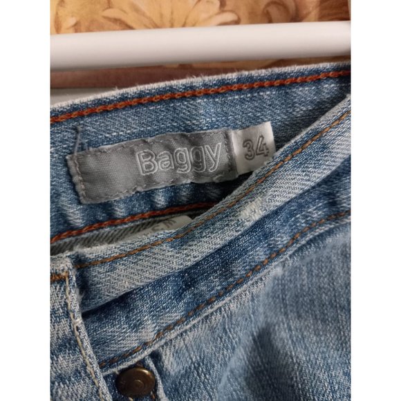 Levi's Silver 34 Baggy Light Wash Denim Classic Men's Casual Outdoor Biker Jeans - Picture 2 of 6